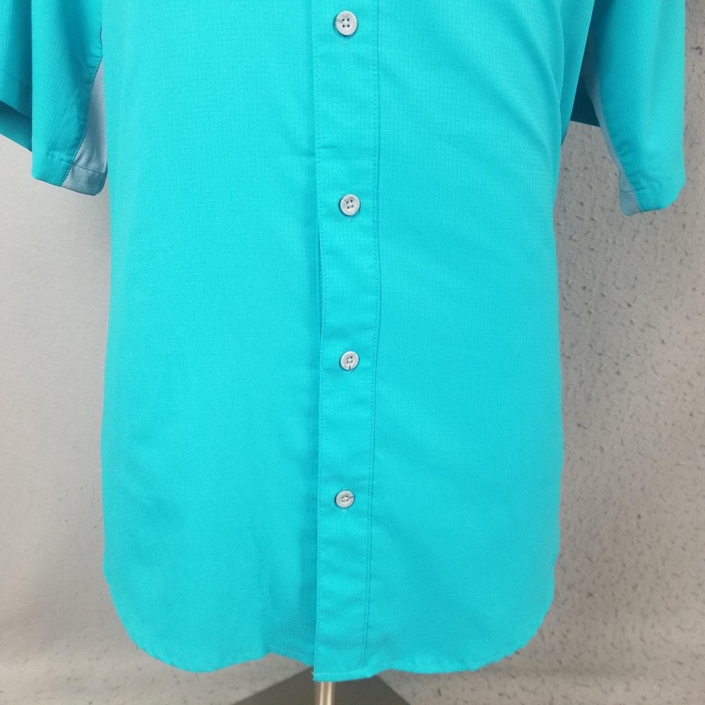 Reel Legends Mariner II Shirt Mens Large Blue Short Sleeve Fishing Vented - Picture 3 of 10
